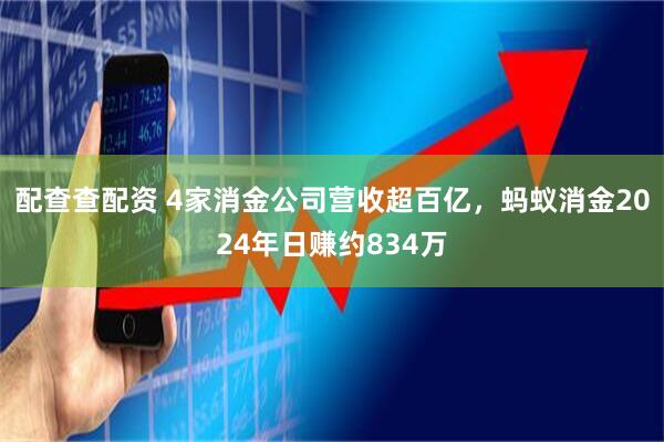 配查查配资 4家消金公司营收超百亿，蚂蚁消金2024年日赚约834万